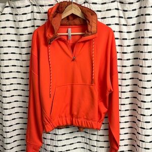 Athleta oversized crop hoodie - bright pink